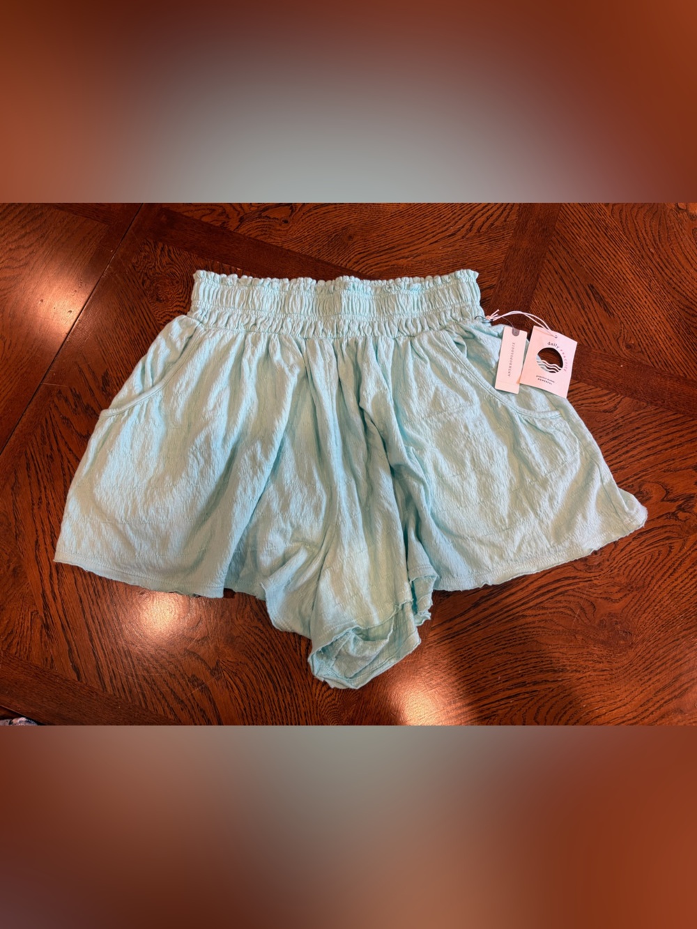 Anthropologie Mint High-Waist Elastic Shorts